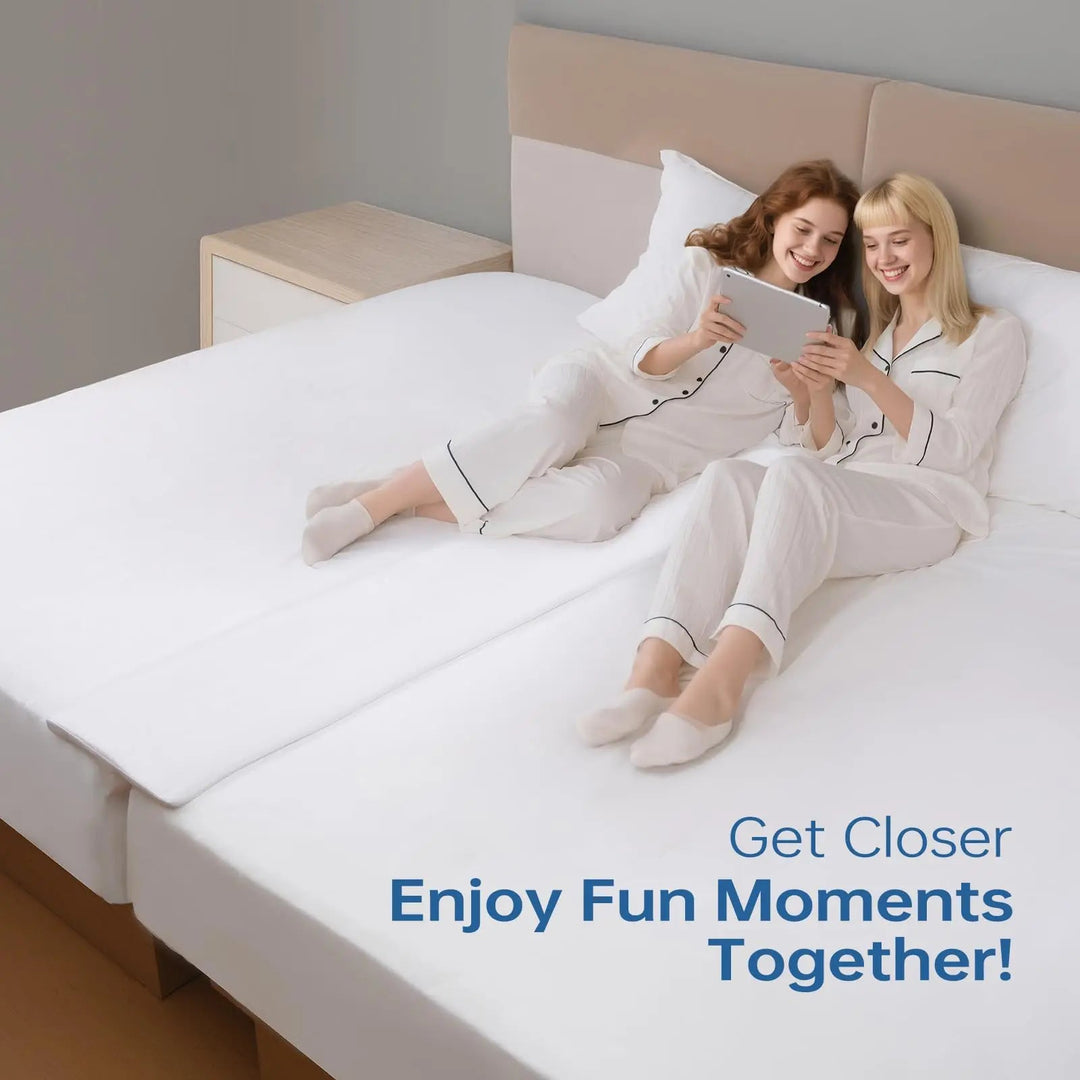 Extra Wide Mattress Bridge Connector for Twin Beds with Removable Cover | Turn Two Twins Into One Bed | Mattress Toppers