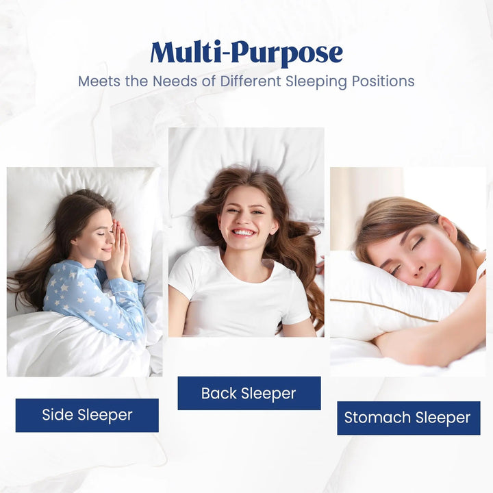 Luxury Goose Feather and Down Pillow with Hotel-Style Loft | Hotel-Style Down Comfort | Bed Pillows
