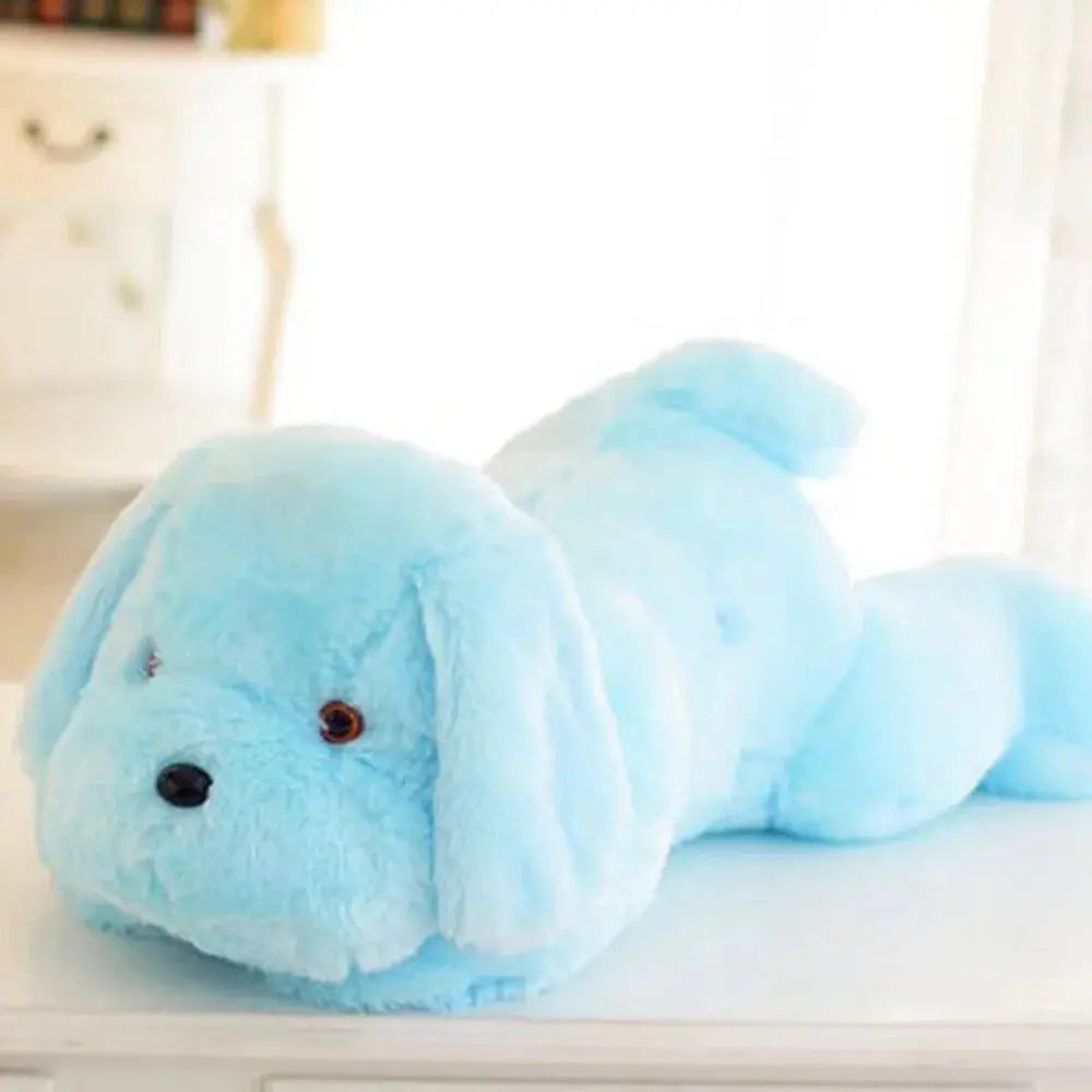 Luminous Dog Plush Pillow with Multicolour LED Glow, 13in or 20in | Light-Up Puppy Plush | Plush Pillows