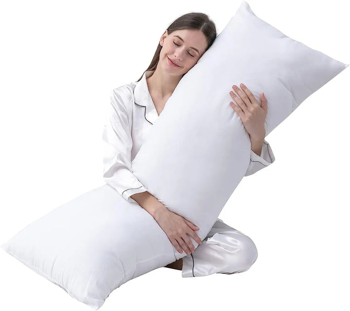 Breathable Large Body Pillow Insert for Side Sleepers, Polyester Fill | Full-Length Side Sleeper Support | Body Pillows