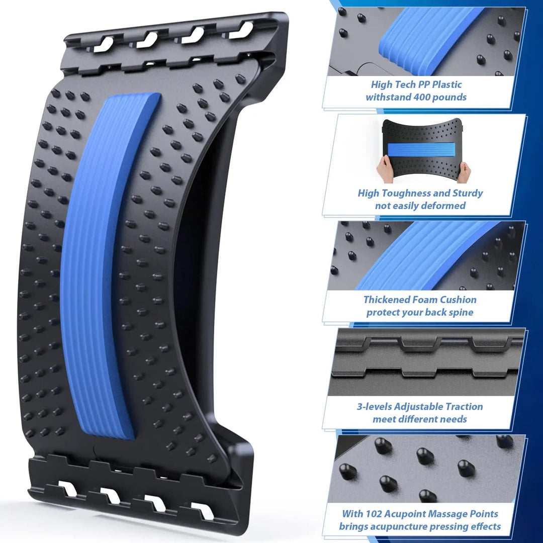 Adjustable Back Stretcher Board with 3 Arch Levels and Foam Strip | Gentle Arch for Daily Stretching | Back Stretchers