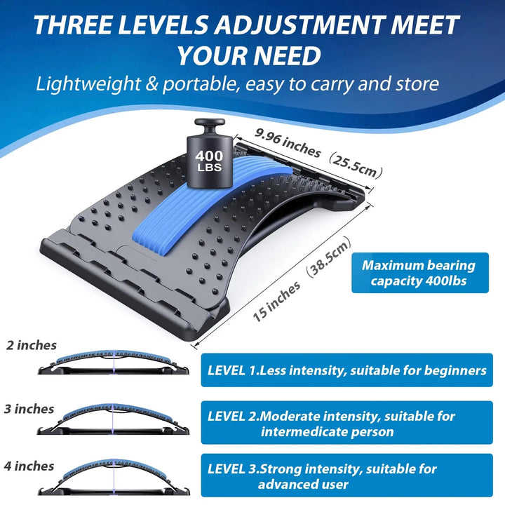 Adjustable Multi-Level Back Stretcher with Three Height Settings | Step Up Your Stretch Gradually | Back Stretchers