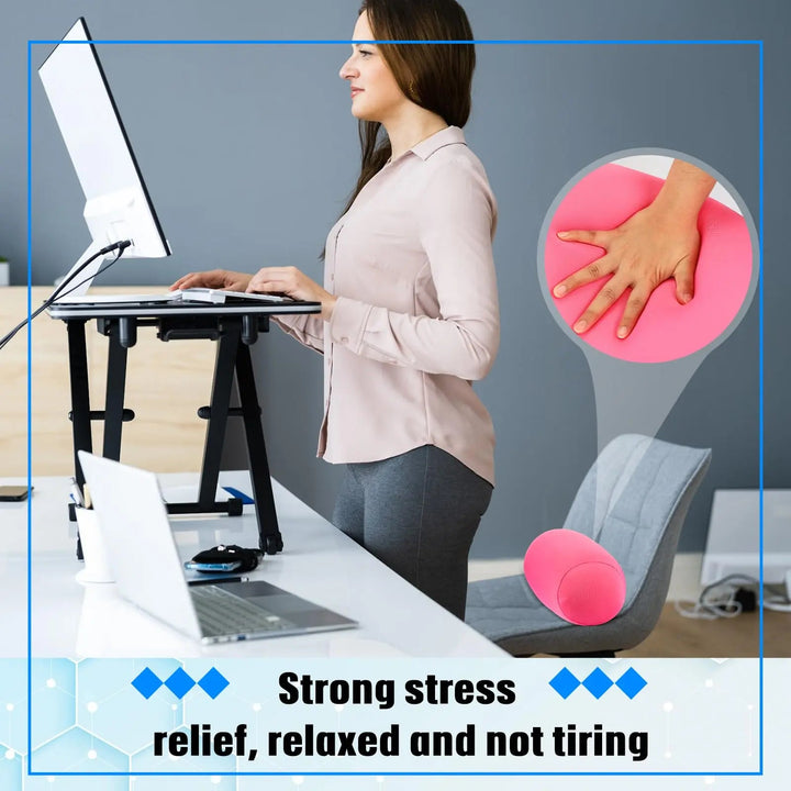 Microbead Roll Pillow Set of 2, 11.8 x 6.3 in, for Home Office and Travel | Squishy Cylinder Pillows, Set of 2 | Roll Pillows