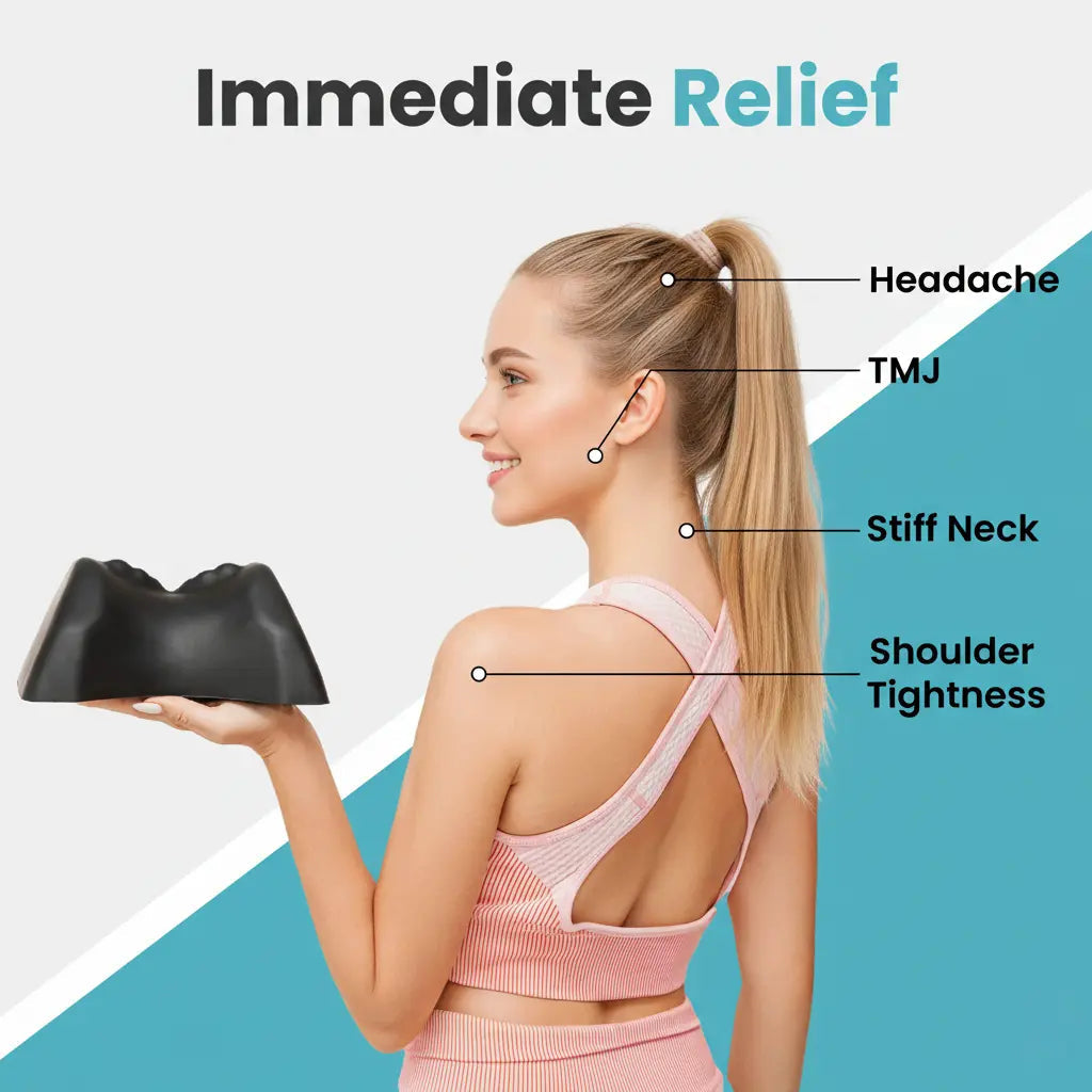 Dual-Peak Foam Neck Relaxation Support Pillow with Pressure Nodes | Compact Contoured Neck Rest | Neck Pillows