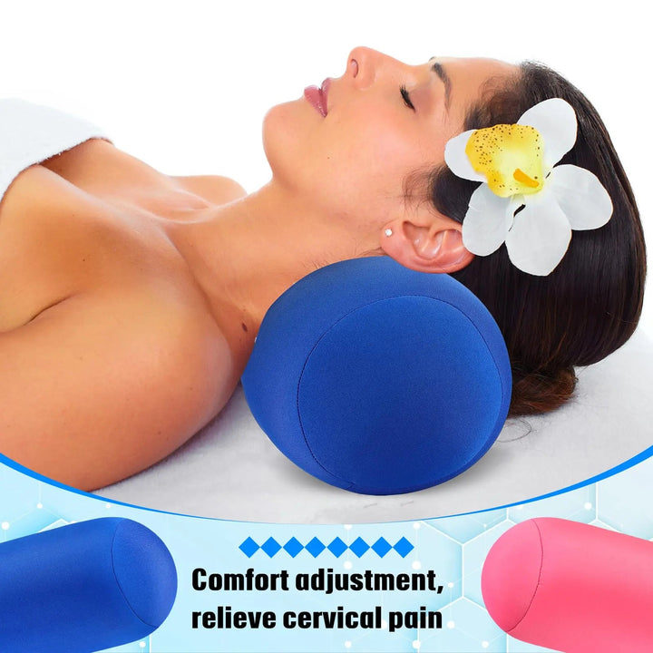 Microbead Roll Pillow Set of 2, 11.8 x 6.3 in, for Home Office and Travel | Squishy Cylinder Pillows, Set of 2 | Roll Pillows