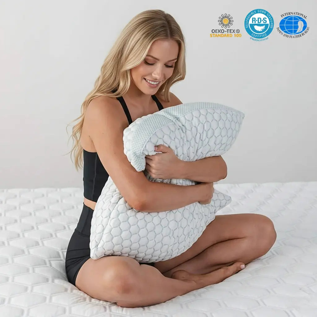 Cooling Shredded Memory Foam Pillow with Adjustable Fill | Customisable Cool Support | Bed Pillows