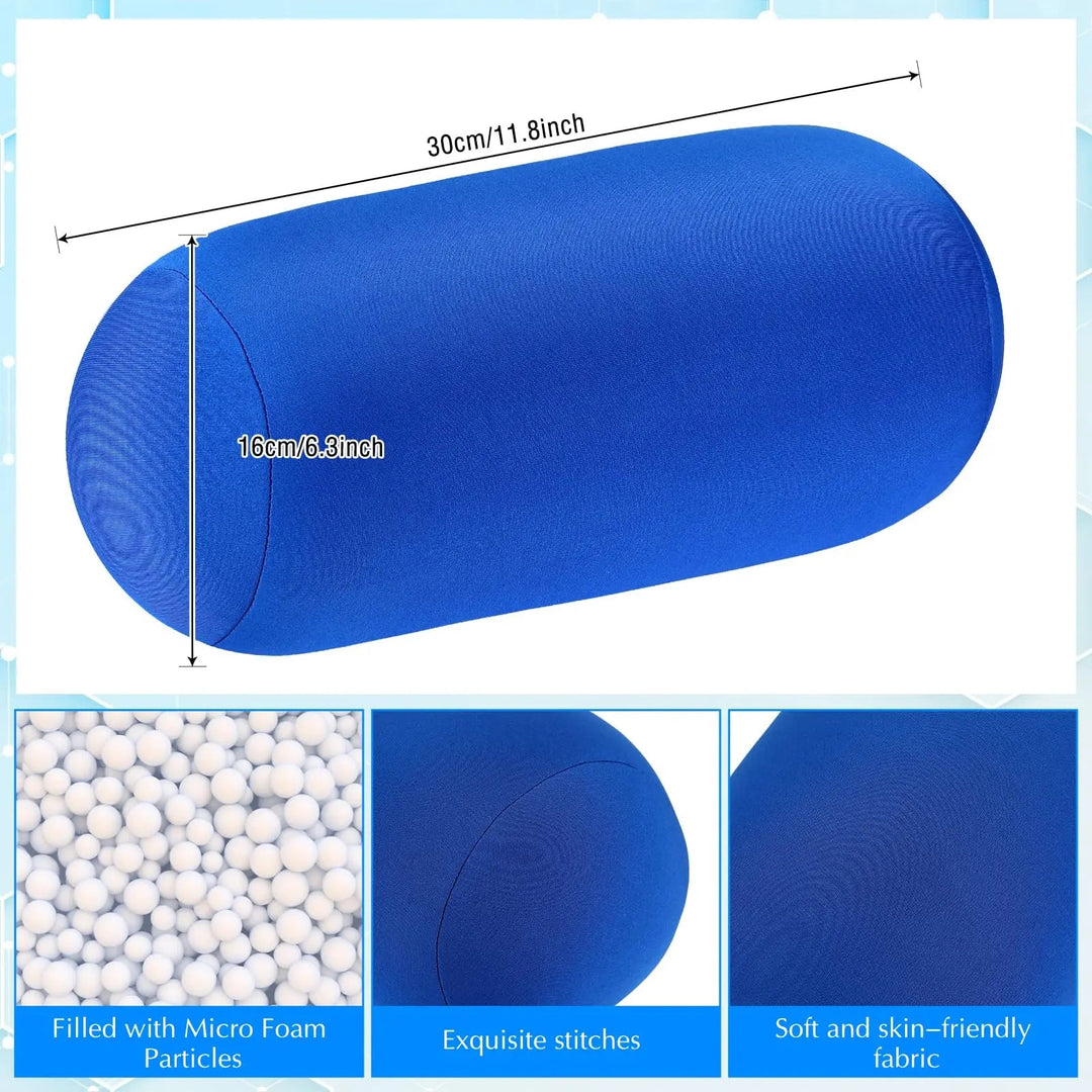Soft Microbead Roll Pillow Set for Neck and Lower Back Support | Squishy Rolls for Neck and Back | Neck Rolls