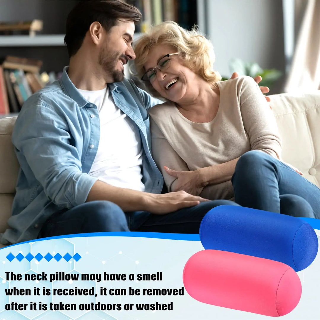 Soft Microbead Roll Pillow Set for Neck and Lower Back Support | Squishy Rolls for Neck and Back | Neck Rolls