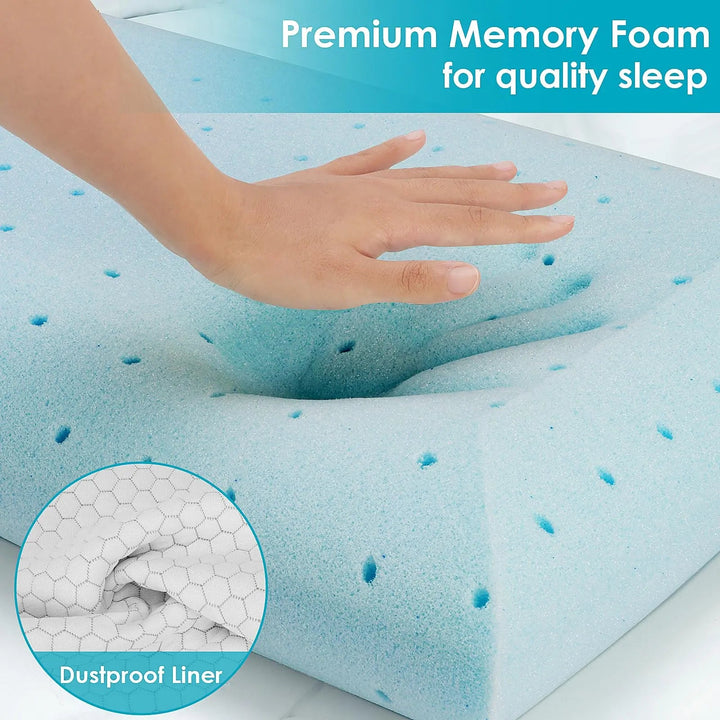 Ultra-Thin Memory Foam Pillow for Stomach and Back Sleepers | Low Profile Neck-Friendly Pillow | Bed Pillows