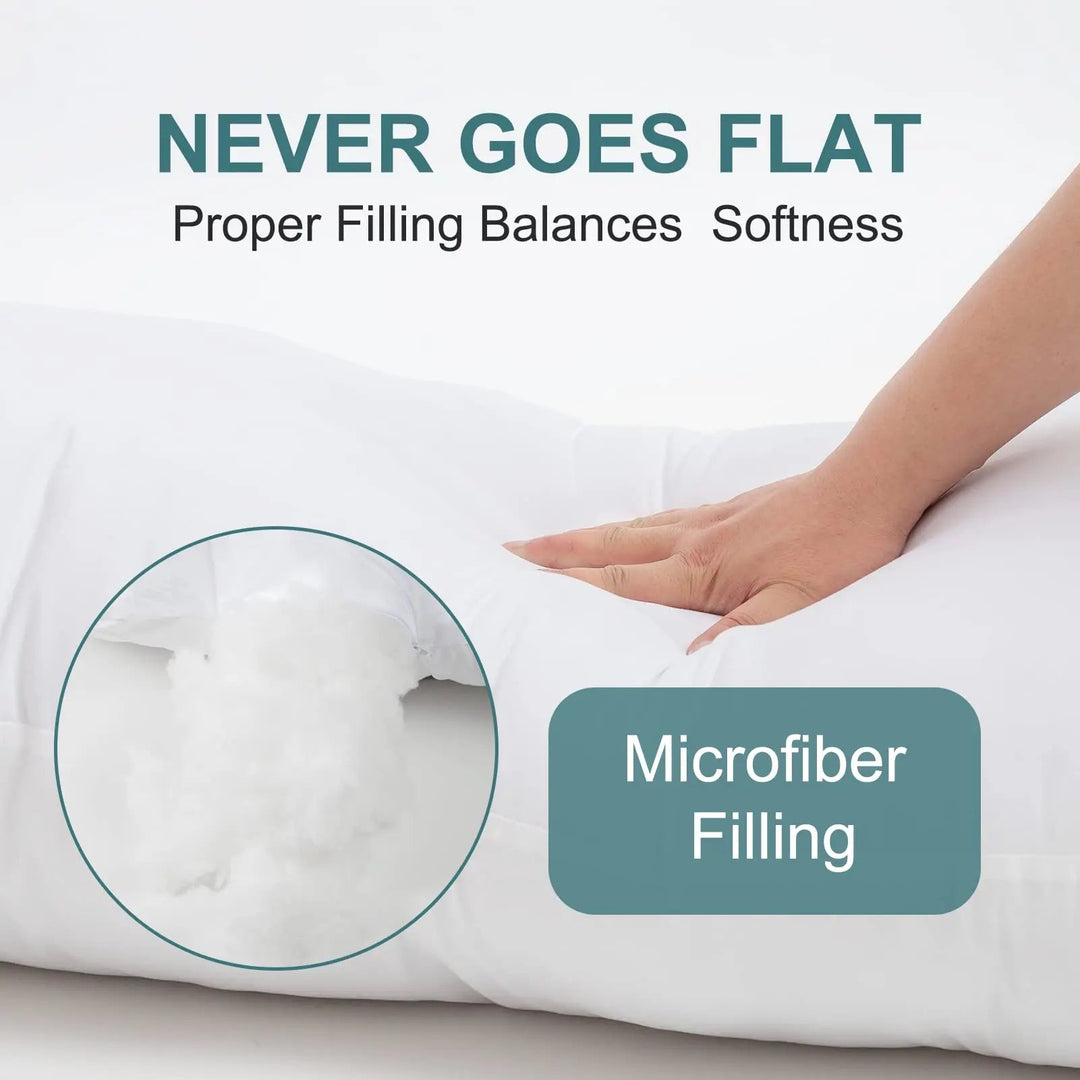 Breathable Large Body Pillow Insert for Side Sleepers, Polyester Fill | Full-Length Side Sleeper Support | Body Pillows