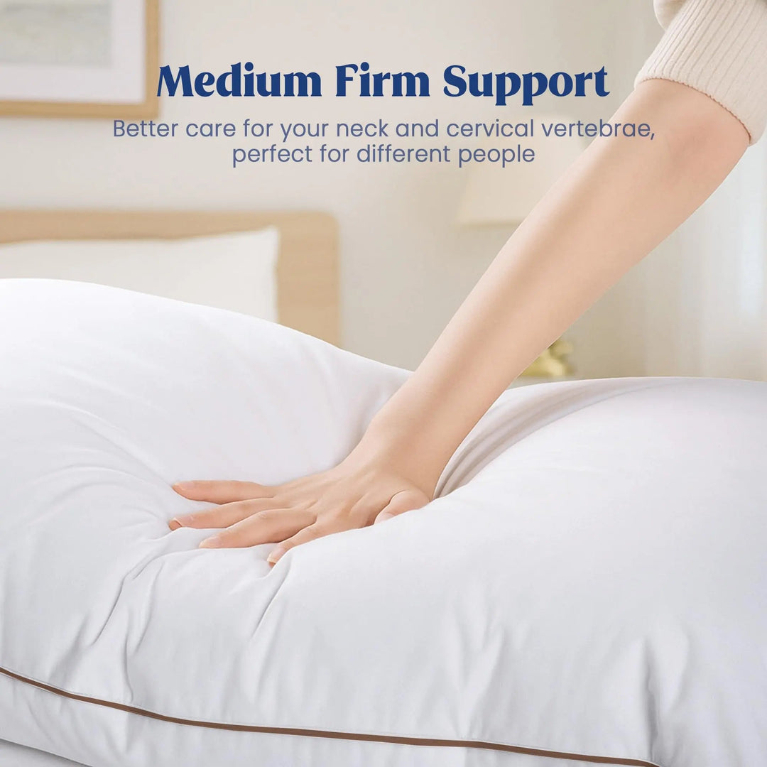 Luxury Goose Feather and Down Pillow with Hotel-Style Loft | Hotel-Style Down Comfort | Bed Pillows