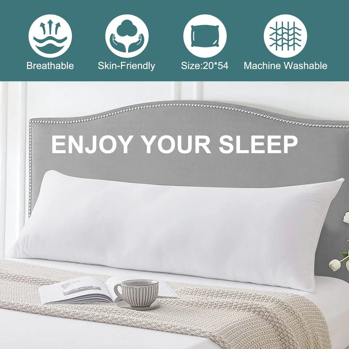 Breathable Body Pillow for Full-Body Comfort in Three Sizes | Full-Length Side Sleeper Support | Body Pillows