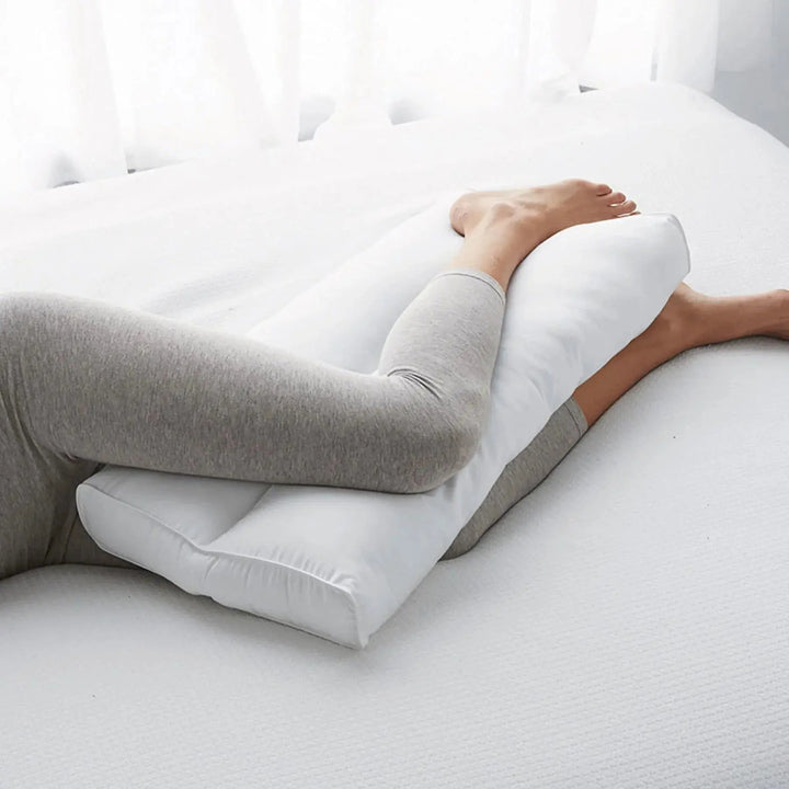 Cotton-Covered Knee Pillow with Down-Alternative Fill | Soft Leg Support for Side Sleepers | Knee Pillows