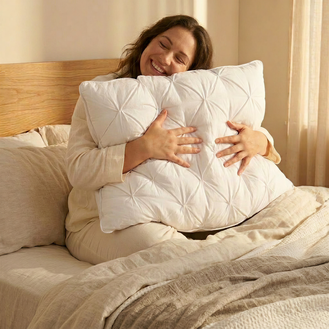 Plush Fibre-Filled Quilted Cloud Pillow for Hotel-Style Comfort | Quilted Cloud Softness, Hotel Feel | Bed Pillows