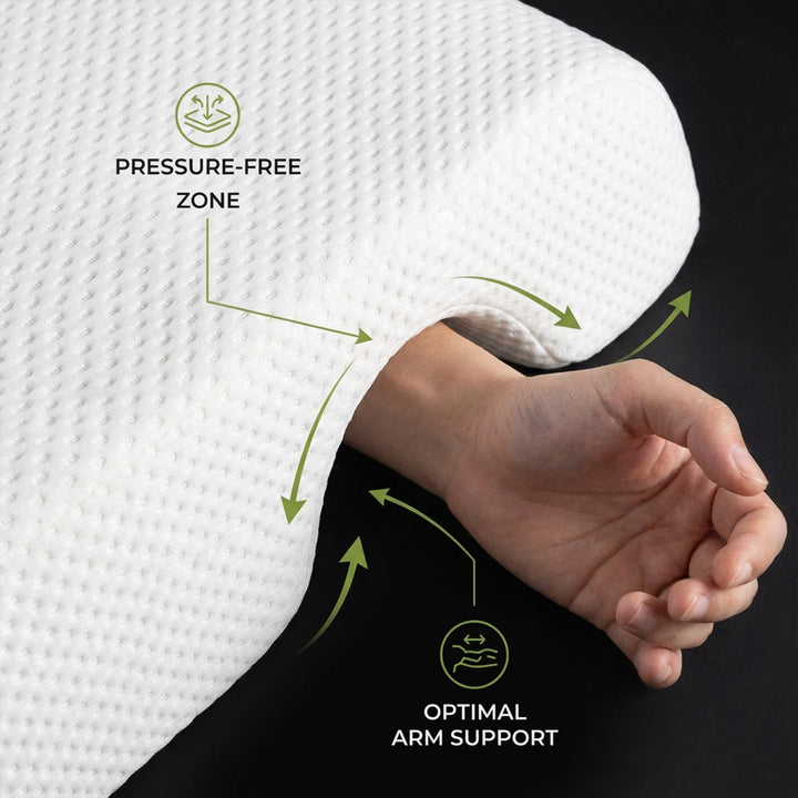Shoulder Pillow with Arm Pocket and Gel-Infused Memory Foam | Side Sleeping Comfort for Your Arm | Bed Pillows
