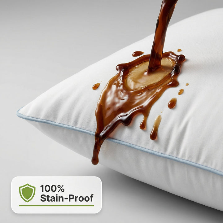 Luxury Hotel Pillow with Waterproof Stain-Resistant Cover | Hotel Feel with Spill Protection | Bed Pillows