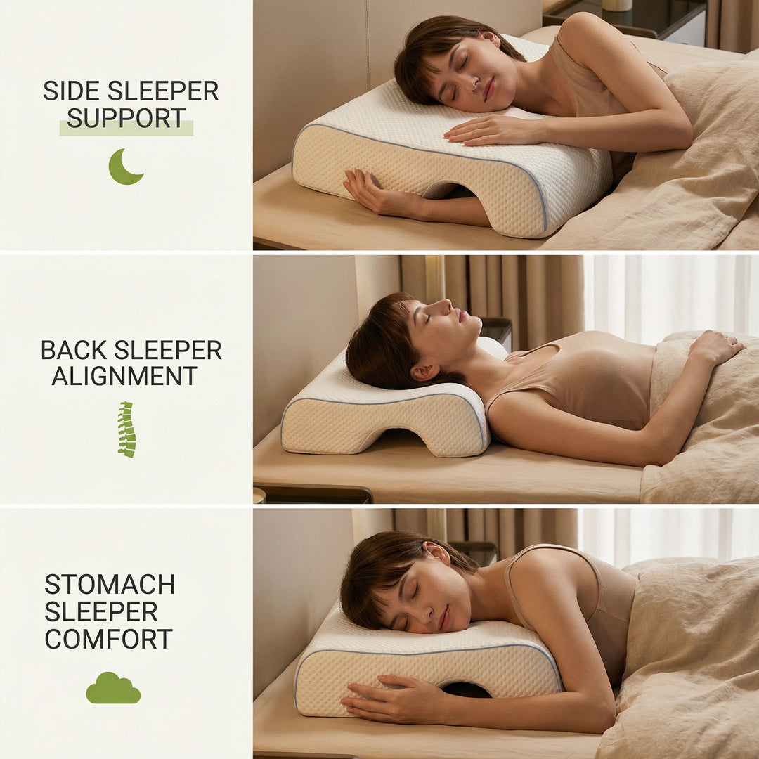 Shoulder Pillow with Arm Pocket and Gel-Infused Memory Foam | Side Sleeping Comfort for Your Arm | Bed Pillows