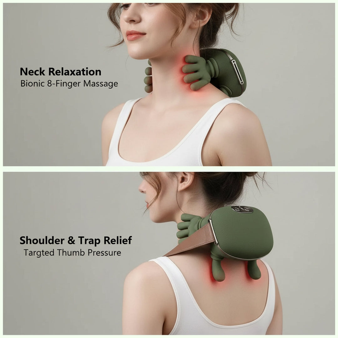 Cordless Heated Neck Massager with 4D Kneading for Neck and Shoulder Relaxation | Hands-Free Kneading With Heat | Massagers