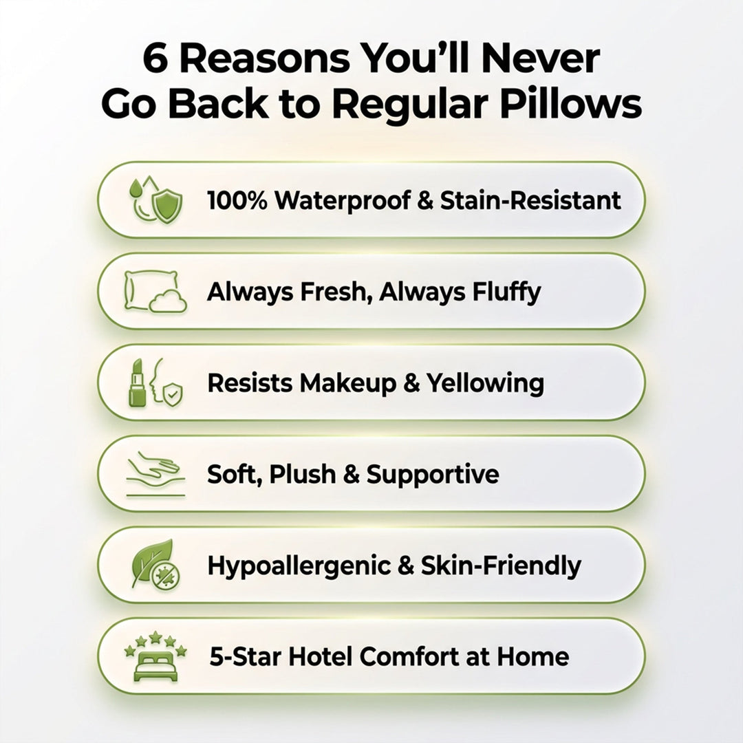 Luxury Hotel Pillow with Waterproof Stain-Resistant Cover | Hotel Feel with Spill Protection | Bed Pillows