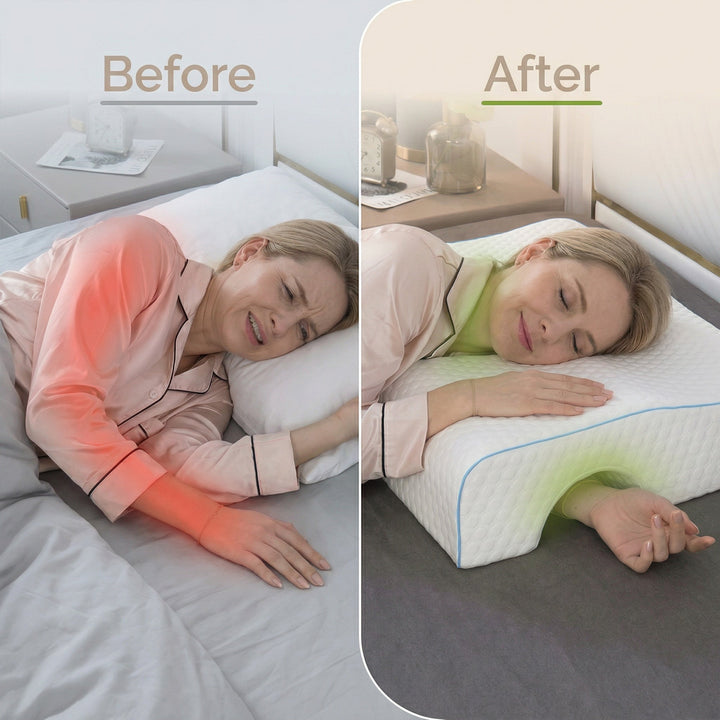 Shoulder Pillow with Arm Pocket and Gel-Infused Memory Foam | Side Sleeping Comfort for Your Arm | Bed Pillows
