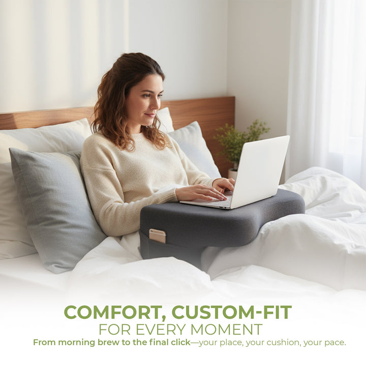 Reading and Lap Desk Pillow with Backrest for Work, Gaming and Crafts | Backrest and Lap Desk in One | Bed Pillows