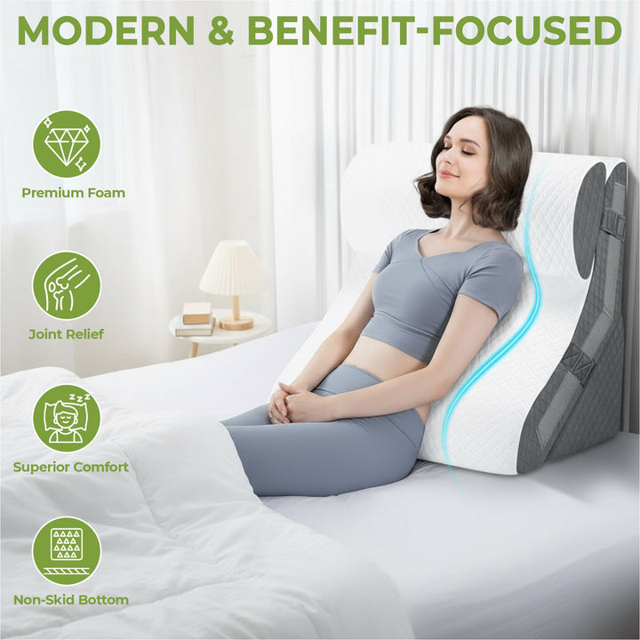 Cooling Wedge Pillow with Breathable Fabric for Sleeping, Reading and Lounging | Cool Incline for Relaxed Positions | Wedge Pillows