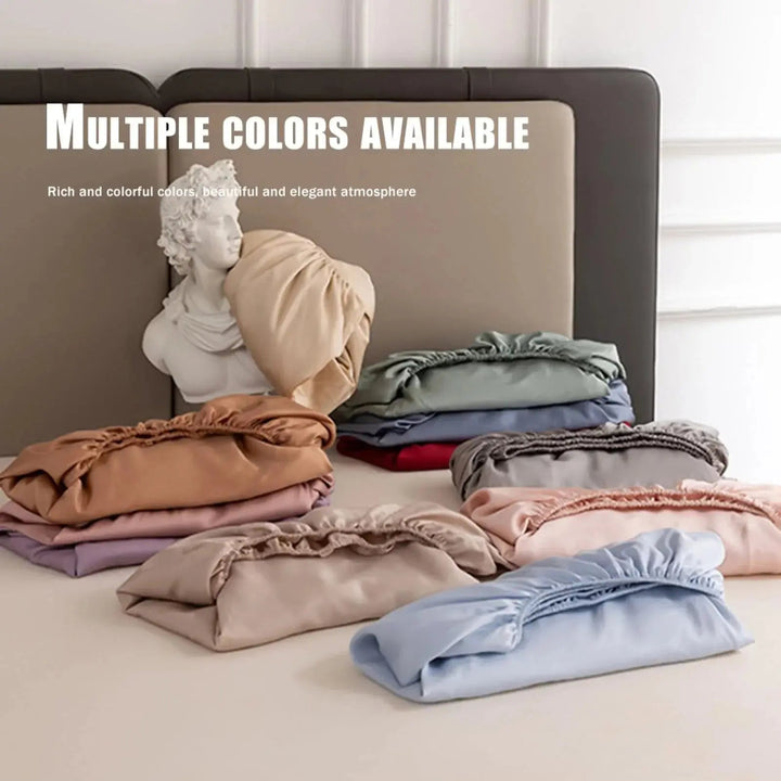 Bamboo Viscose Cooling Fitted Sheet with Deep Pocket Twill Weave | Silky Cool Fitted Sheet | Fitted Sheets