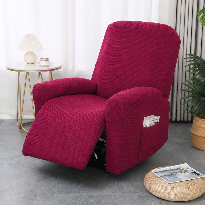 Fitted Microfiber Recliner Chair Cover with Built-In Side Pocket | Snug Fit with Handy Side Pocket | Recliner Covers