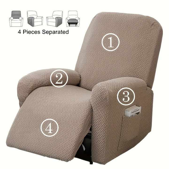 Fitted Microfiber Recliner Chair Cover with Built-In Side Pocket | Snug Fit with Handy Side Pocket | Recliner Covers