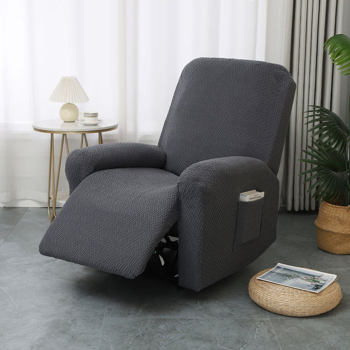 Fitted Microfiber Recliner Chair Cover with Built-In Side Pocket | Snug Fit with Handy Side Pocket | Recliner Covers