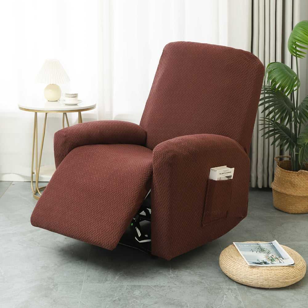 Fitted Microfiber Recliner Chair Cover with Built-In Side Pocket | Snug Fit with Handy Side Pocket | Recliner Covers