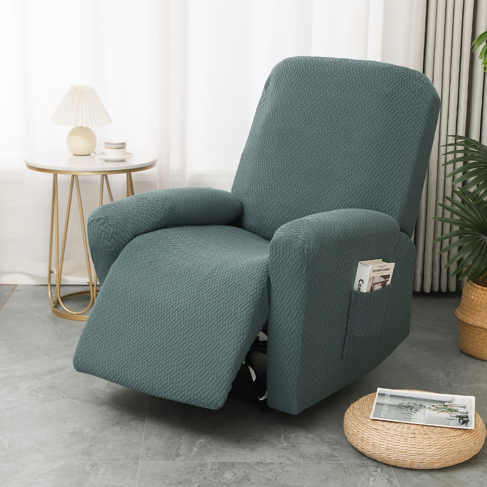 Fitted Microfiber Recliner Chair Cover with Built-In Side Pocket | Snug Fit with Handy Side Pocket | Recliner Covers