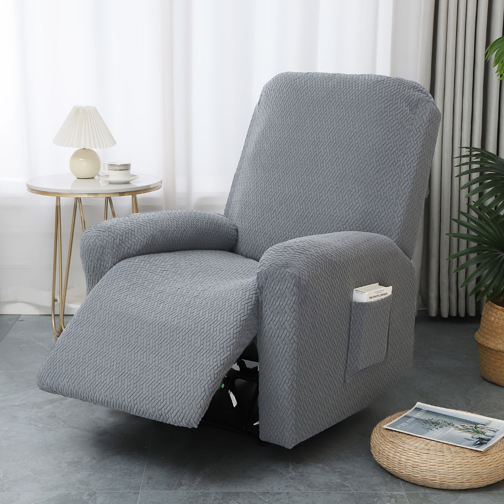 Fitted Microfiber Recliner Chair Cover with Built-In Side Pocket | Snug Fit with Handy Side Pocket | Recliner Covers