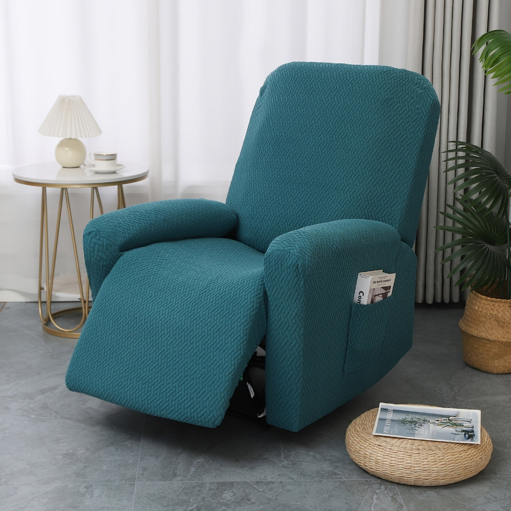 Fitted Microfiber Recliner Chair Cover with Built-In Side Pocket | Snug Fit with Handy Side Pocket | Recliner Covers
