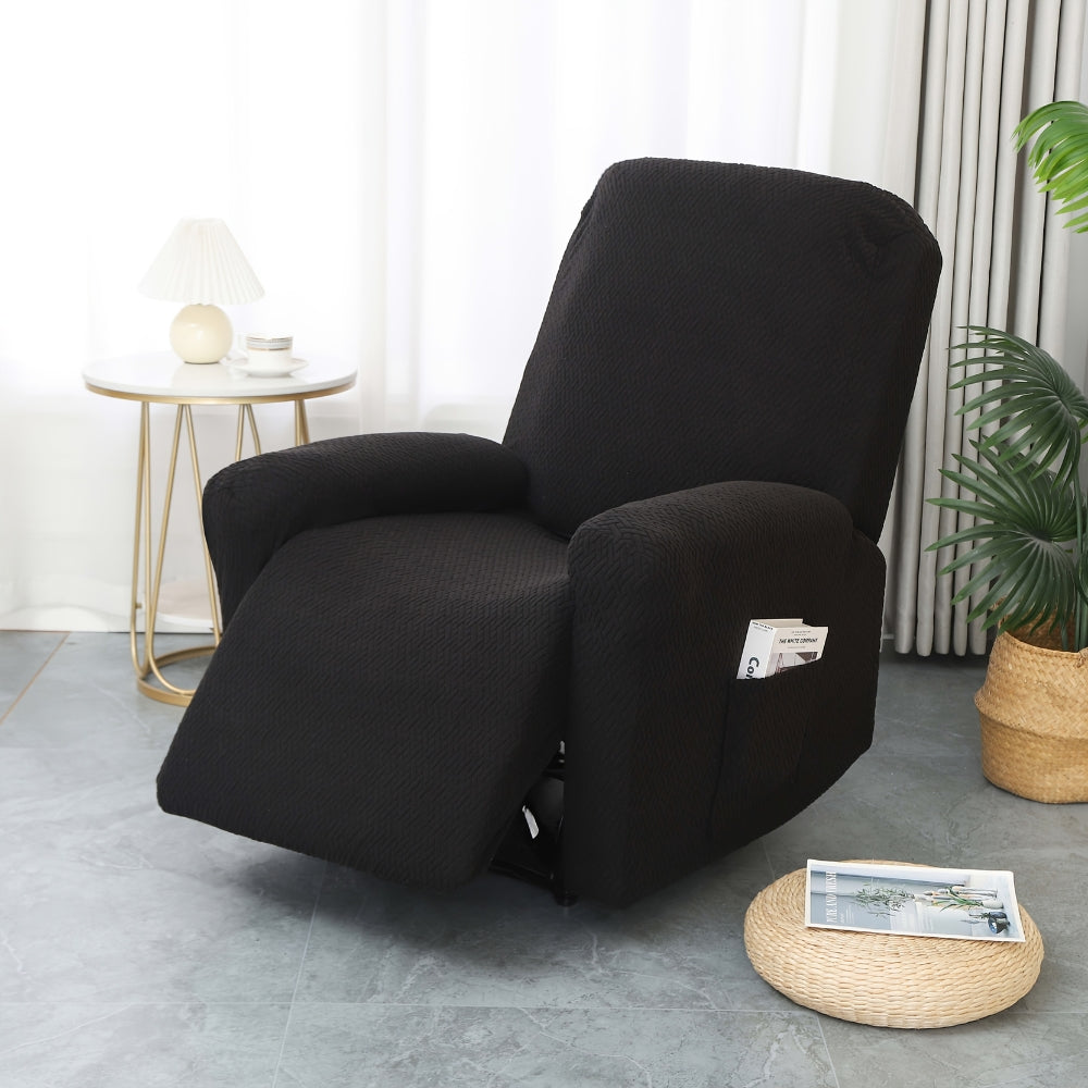 Fitted Microfiber Recliner Chair Cover with Built-In Side Pocket | Snug Fit with Handy Side Pocket | Recliner Covers