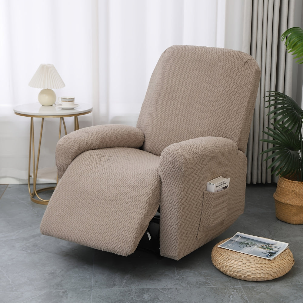 Fitted Microfiber Recliner Chair Cover with Built-In Side Pocket | Snug Fit with Handy Side Pocket | Recliner Covers