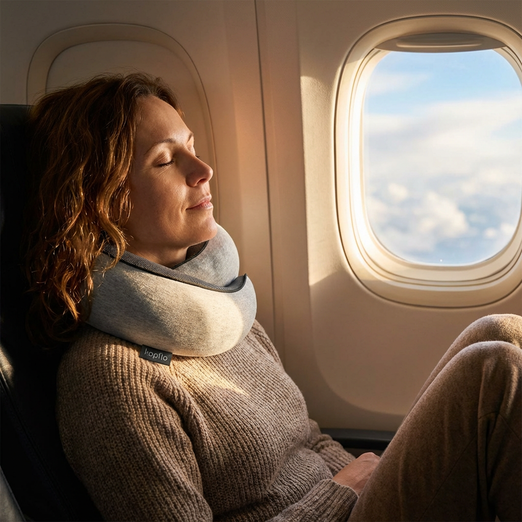 360 Degree Wraparound Travel Neck Pillow with Chin Support | Chin Support Stops Head Dropping Forward | Travel Pillows
