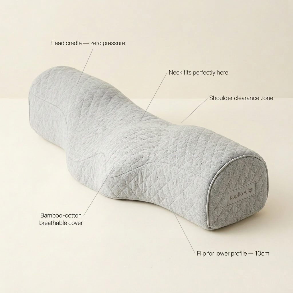Wave Contour Cervical Memory Foam Pillow for Back and Side Sleepers | Wave Contour Neck Alignment | Bed Pillows