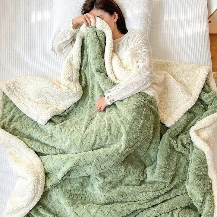 Lamb Velvet Flannel Blanket for Home, Office and Travel in Four Sizes | Fluffy Flannel for Home and Office | Throw Blankets