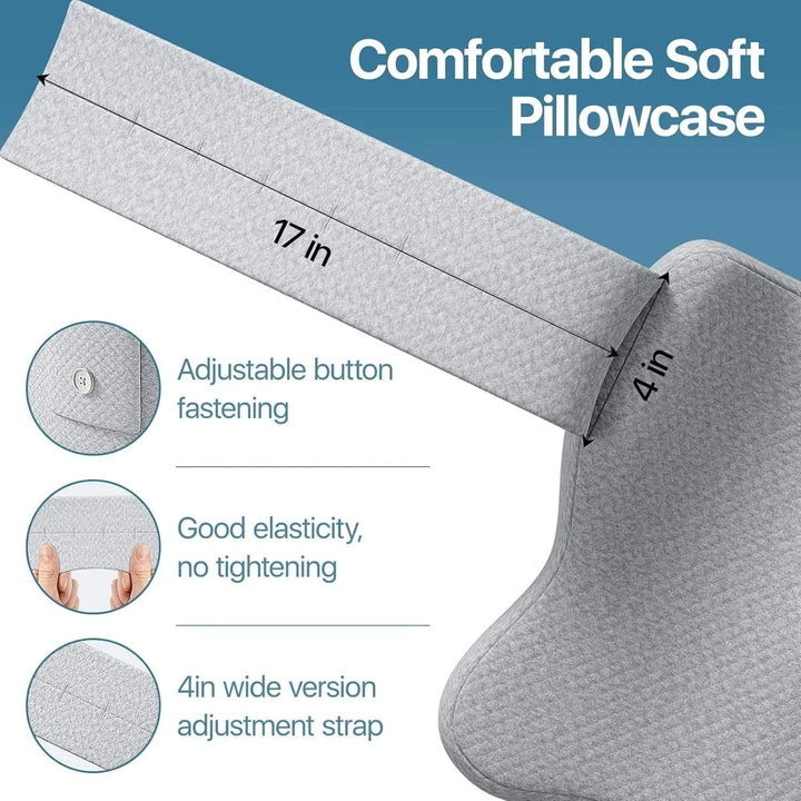 Memory Foam Knee Pillow with Adjustable Strap for Side Sleeping | Strapped Leg Support That Stays Put | Knee Pillows