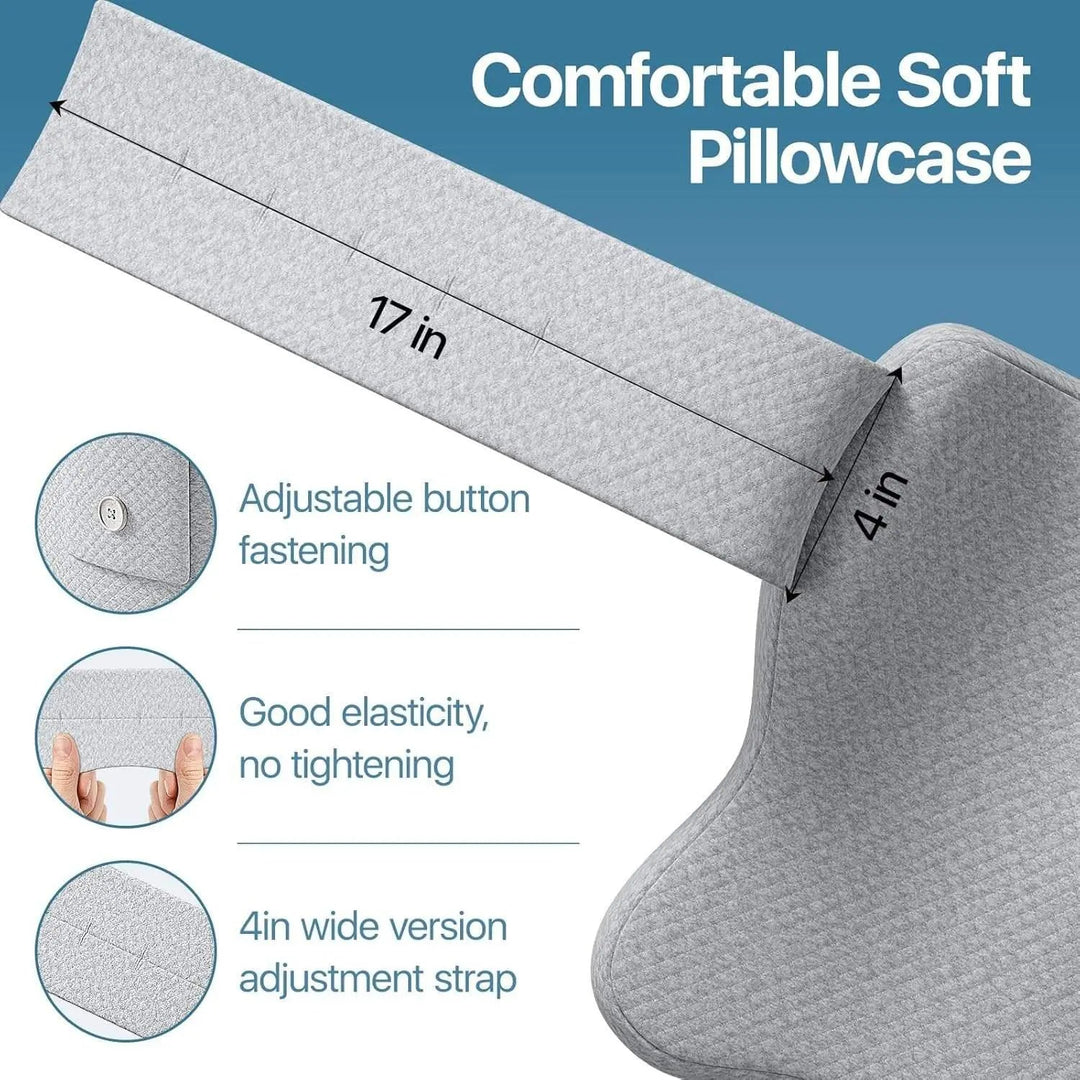 Adjustable-Strap Memory Foam Knee Pillow for Side Sleepers | Knees Stay Apart All Night | Wedge Pillows