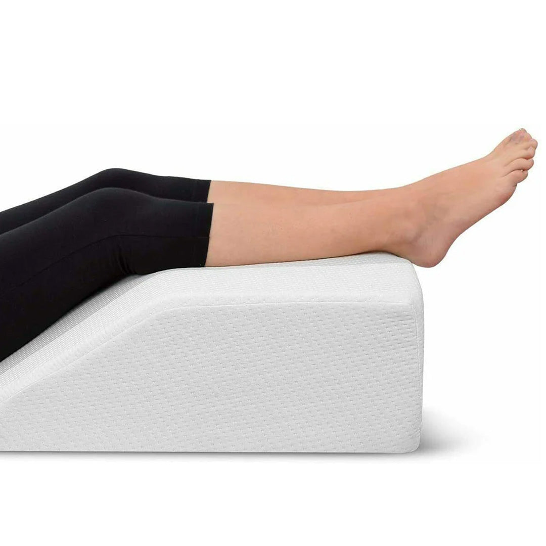 High-Density Memory Foam Leg Elevation Wedge with Bamboo-Blend Washable Cover | Raise Tired Legs in Comfort | Wedge Pillows