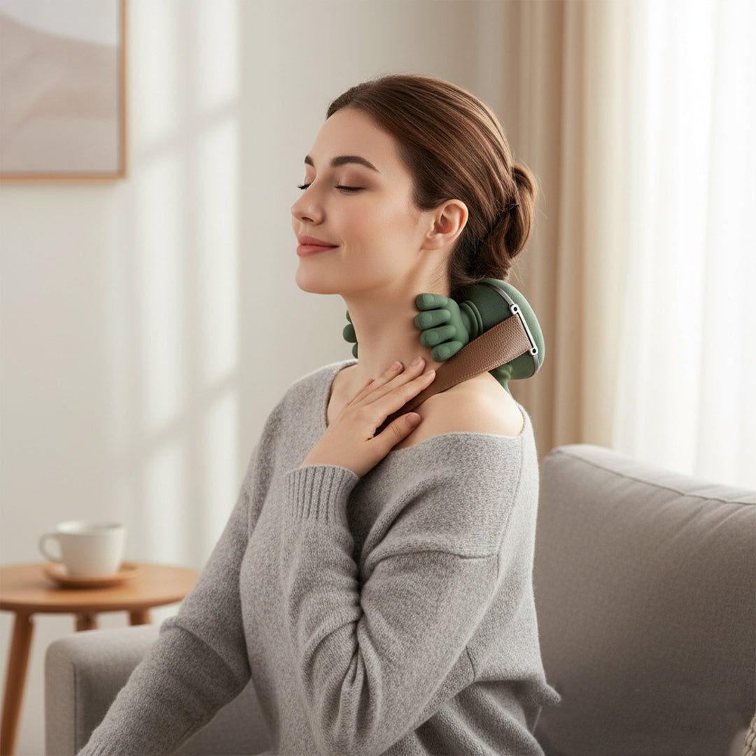 Cordless Heated Neck Massager with 4D Kneading for Neck and Shoulder Relaxation | Hands-Free Kneading With Heat | Massagers