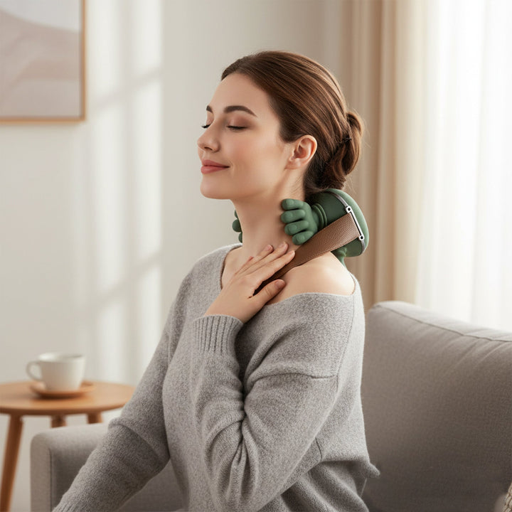 Cordless Heated Neck Massager with 4D Kneading for Neck and Shoulder Relaxation | Hands-Free Kneading With Heat | Massagers