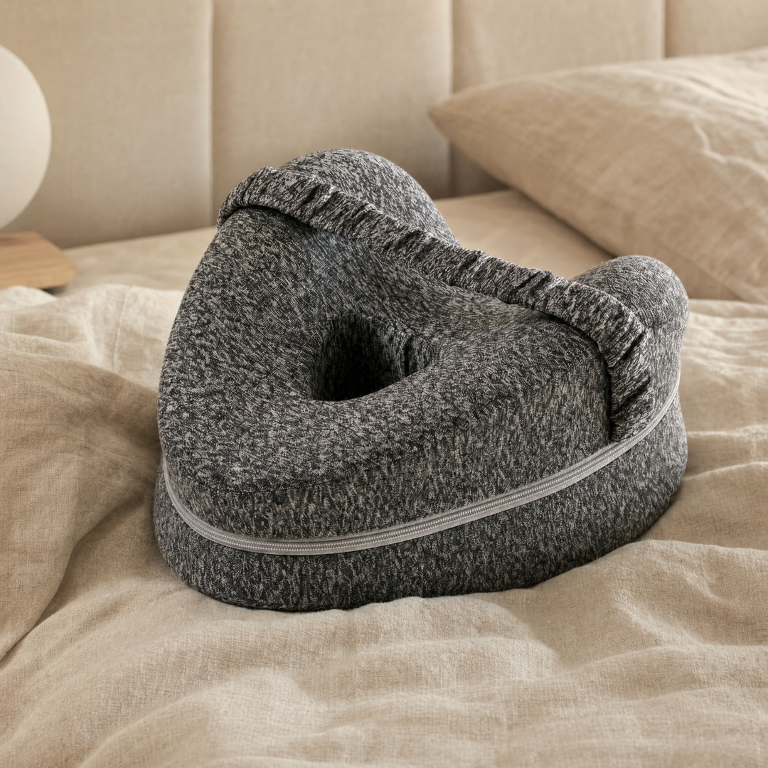 Contoured Memory Foam Knee Pillow with Centre Contour for Side Sleepers | Keeps Knees Apart, Spine Aligned | Knee Pillows