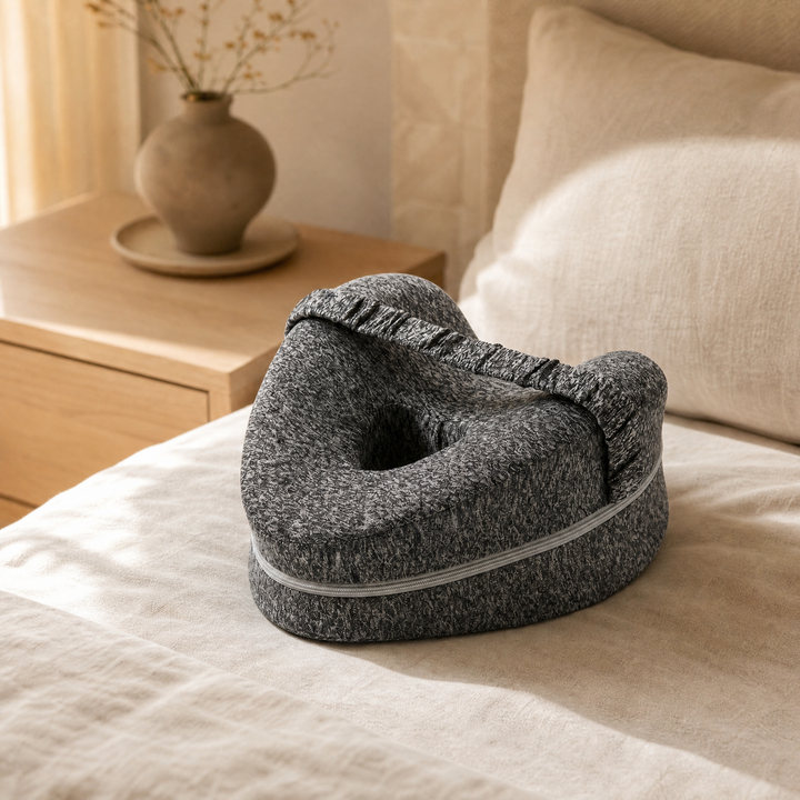 Contoured Memory Foam Knee Pillow with Centre Contour for Side Sleepers | Keeps Knees Apart, Spine Aligned | Knee Pillows