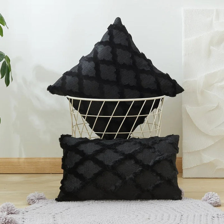 Boho Velvet Cushion Cover with Geometric Pattern in Six Colours | Velvet Cushion Cover With Boho Geometry | Cushion Covers