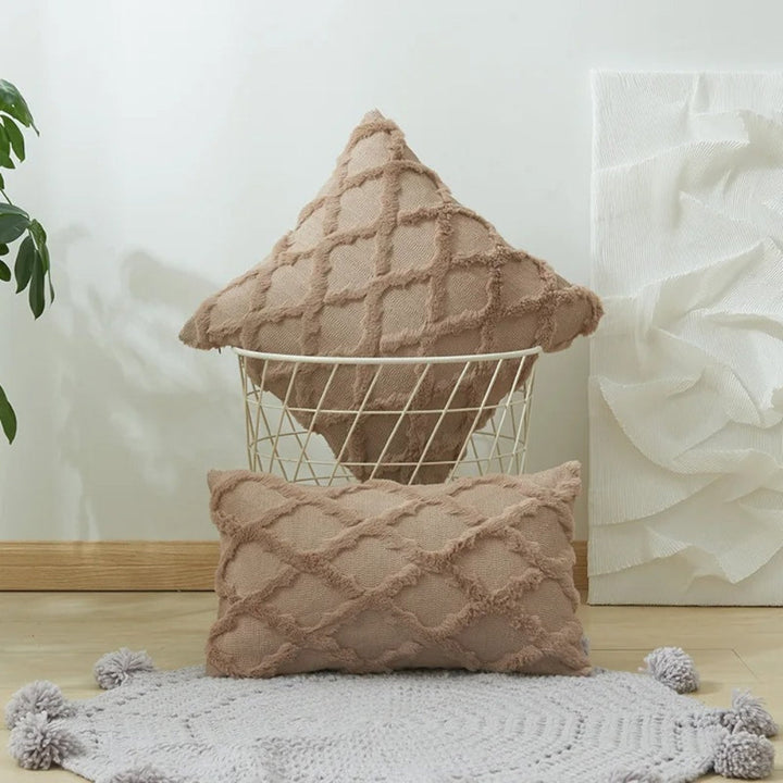 Boho Velvet Cushion Cover with Geometric Pattern in Six Colours | Velvet Cushion Cover With Boho Geometry | Cushion Covers