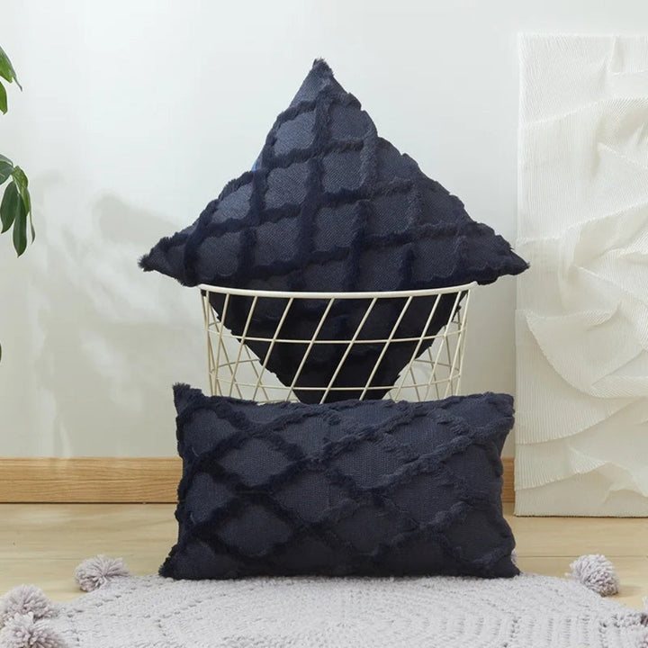 Boho Velvet Cushion Cover with Geometric Pattern in Six Colours | Velvet Cushion Cover With Boho Geometry | Cushion Covers