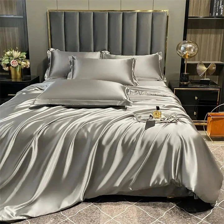 Mulberry Silk Luxury Bedding Set, 4 Pieces, 100% Mulberry Silk | A Silk Bed Dressed in Four Pieces | Bedding Sets